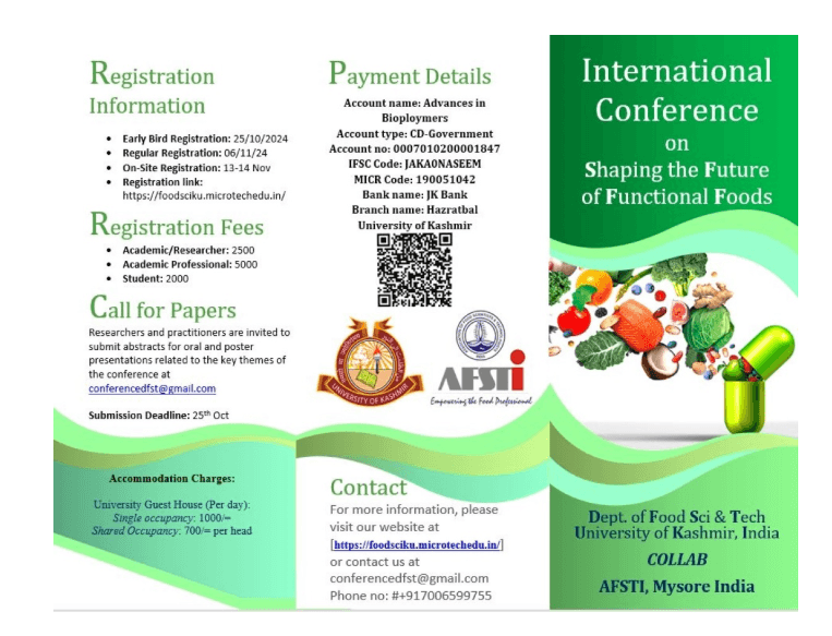 International Conference on "Shaping the Future of Functional Food Processing"